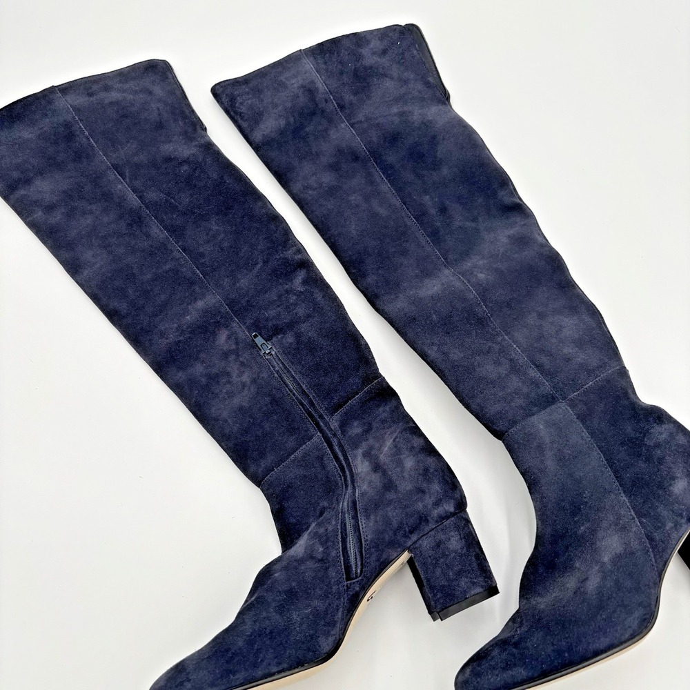 J Crew Blue Suede Over the Knee Boots Size‎ 6.5